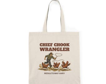 Bolso de mano con diseño de pollo divertido: Jefe Domador de Pollos, los resultados pueden variar.