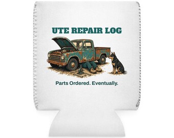 Divertido portabotellas antiguo para camioneta: Registro de reparaciones de la camioneta, piezas pedidas. Finalmente.