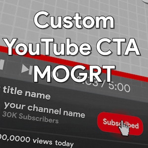 3D YouTube CTA MOGRT For Premiere Pro | Fully Customizable