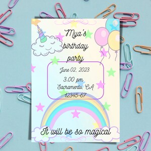 Rainbow party invite