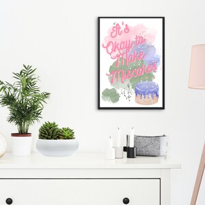 It&#39;s Okay to Make Miscakes, digital art print, digital download, downloadable art, wall decor, wall hangings, art & collectibles, instant