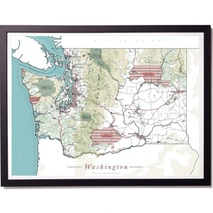 Afdrukbaar kaart van Washington State