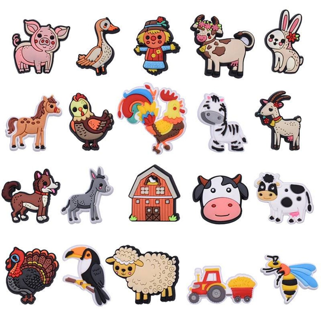 20 Piece Farm Animal Charms for Crocs Etsy