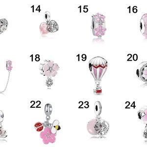 New Fashion Charm Original Pink Collection Bird Five Petals Flower Butterfly Beads for Original charm Ladies Bracelet Jewelry image 7