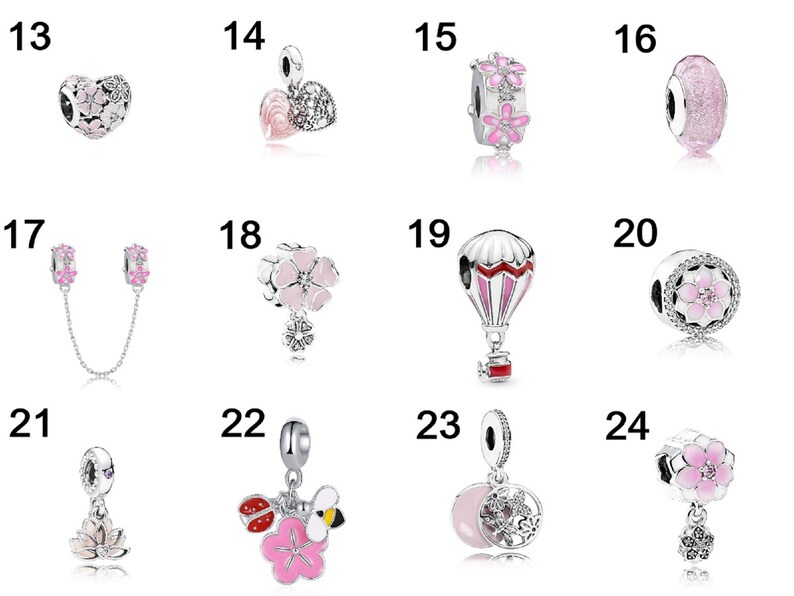 New Fashion Charm Original Pink Collection Bird Five Petals Flower Butterfly Beads for Original charm Ladies Bracelet Jewelry image 7