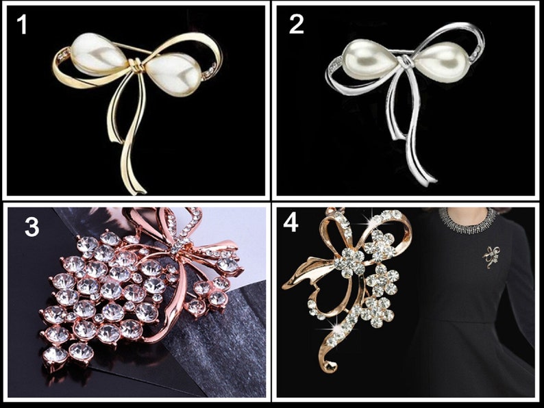 Schleifen Brosche Strass Blumen Broschen Für Frauen Große Bowknot Brosche Pin Einfache Modeschmuck Hochzeit Pin Corsage Accessoires Bild 6