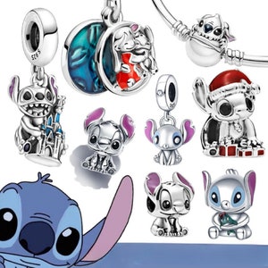 Disney-pendientes de Metal de Lilo & Stitch para mujer y niña