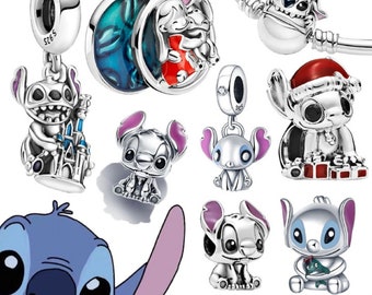 925 Sterling Silver Cartoon Series Lilo Stitch Charm Fit Bracelet Silver 925 Original Bead Charms for Jewelry Making Best Gift For Her