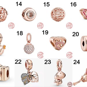 925 Sterling Silber Rose Gold Paar Perlen Anhänger Charms Fit Original Armband Armreif für Frauen Modeschmuck Geschenk für Frauen Bild 7