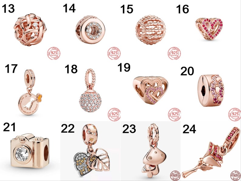 925 Sterling Silber Rose Gold Paar Perlen Anhänger Charms Fit Original Armband Armreif für Frauen Modeschmuck Geschenk für Frauen Bild 7