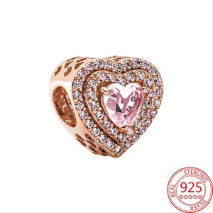 925 Sterling Silber Rose Gold Paar Perlen Anhänger Charms Fit Original Armband Armreif für Frauen Modeschmuck Geschenk für Frauen Bild 2