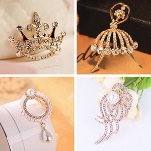 Schleifen Brosche Strass Blumen Broschen Für Frauen Große Bowknot Brosche Pin Einfache Modeschmuck Hochzeit Pin Corsage Accessoires Bild 5