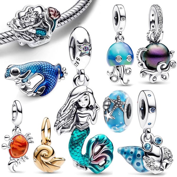 Authentic charm The Little Mermaid Dangle Charm,New 2023 charm ,charms  Parks Charms,Ariel Mermaid Charm,925 sterling charm