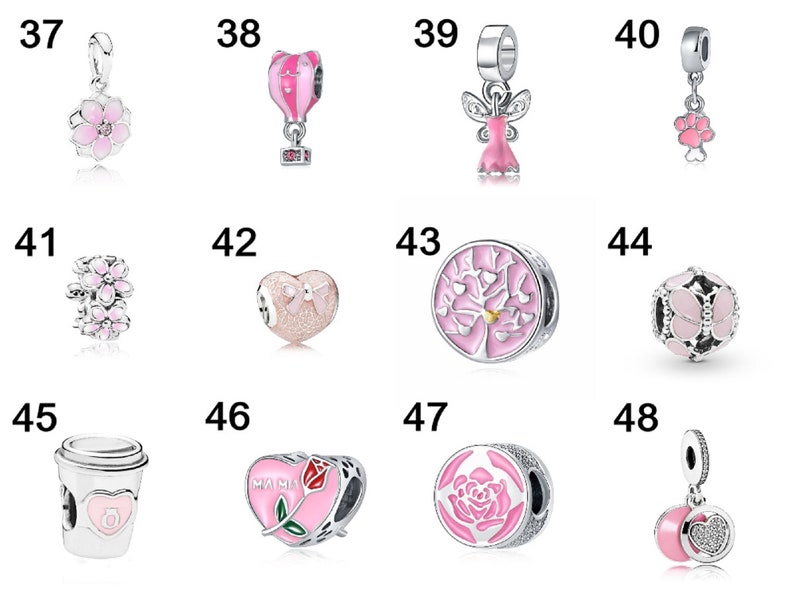 New Fashion Charm Original Pink Collection Bird Five Petals Flower Butterfly Beads for Original charm Ladies Bracelet Jewelry image 9