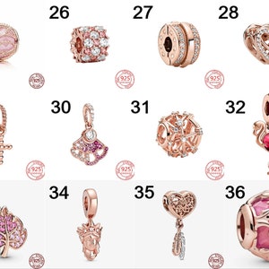 925 Sterling Silber Rose Gold Paar Perlen Anhänger Charms Fit Original Armband Armreif für Frauen Modeschmuck Geschenk für Frauen Bild 8
