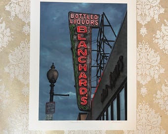 Blanchard’s Sign (NON FLUORESCENT) - giclée art print, Allston Boston, 11”x14”