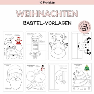 Modèle d&#39;artisanat de Noël pour les enfants | Modèle d&#39;impression à imprimer soi-même | Artisanat pour les enfants | Téléchargement numérique d’idées d’artisanat