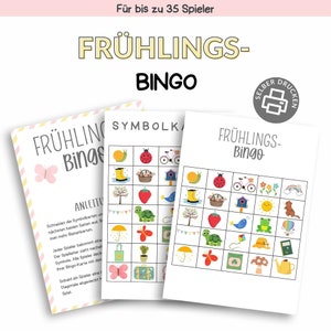 Bingo für den Frühling | Druckvorlage zum Selberdrucken | Bingospiel für Kinder | Frühlingsbingo digitaler Download | Frühling Lotto