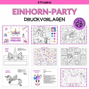 Modèle d&#39;artisanat de licorne pour les enfants | Modèle d&#39;impression à imprimer soi-même | Artisanat pour les enfants | Anniversaire des enfants | Téléchargement numérique d’idées d’artisanat