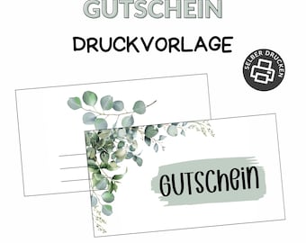 Vale para imprimir | Plantilla de impresión | Plantilla de vale de regalo en blanco | Idea de regalo regalo de última hora para Navidad