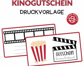 Cinema voucher to print | Print template for self-printing | Voucher template | Gift idea Last minute gift for Christmas