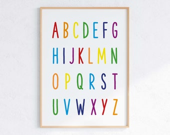 Digital poster - Alphabet colorful A4 gift for school enrollment in the children's room - colorful ABC poster for children and schoolchildren