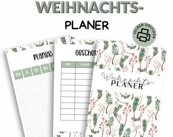 Planner for Christmas | Printable template for self-printing | Christmas planner German A4 | To-do list and gift list | digital download