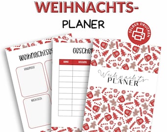 Planner for Christmas | Printable template for self-printing | Christmas planner German A4 | To-do list and gift list | digital download