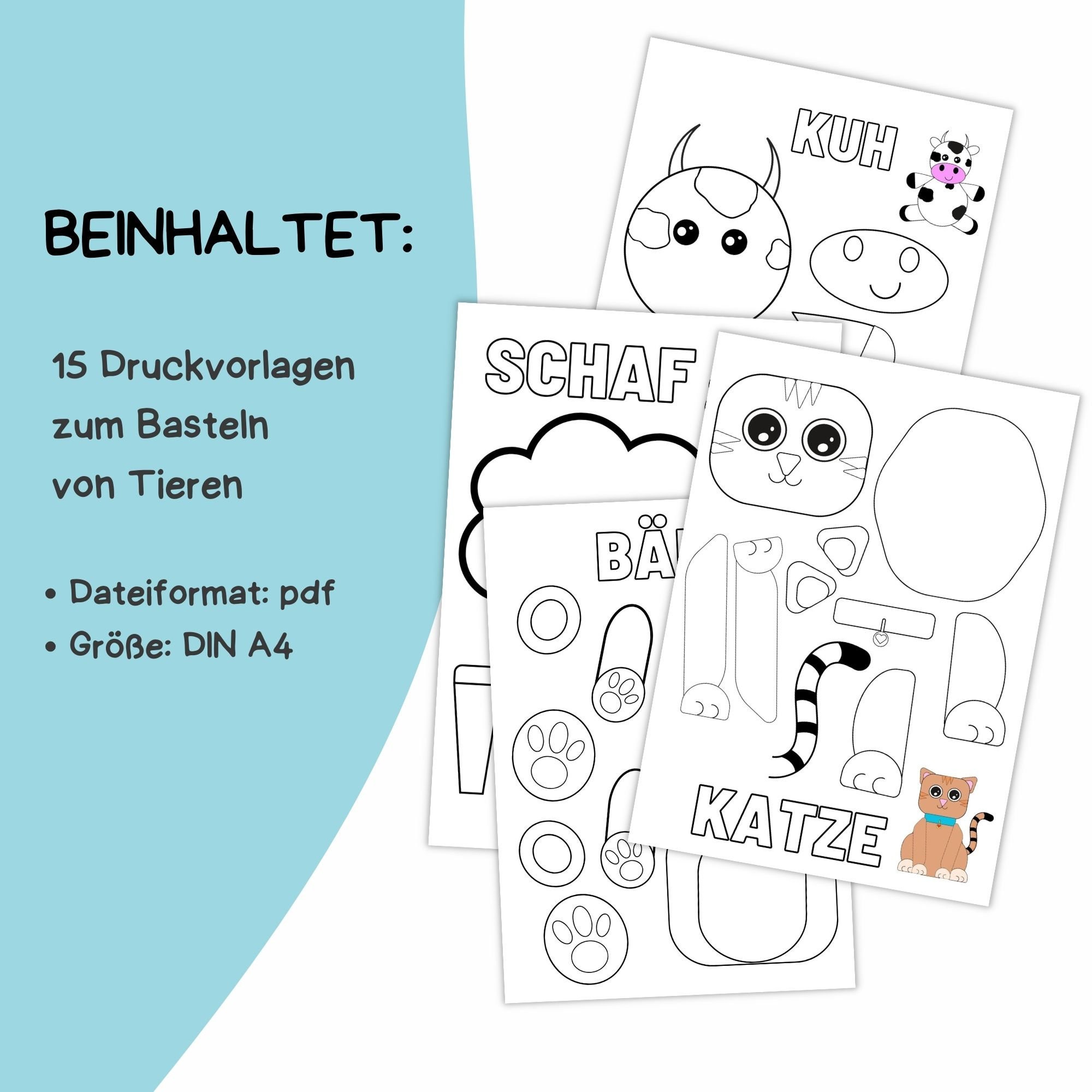 Printable Animal Craft Template for Children | Craft Template for ...