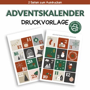 Numbers for Advent calendars | Christmas printables for DIY | Advent calendar numbers for children | Creative Advent season