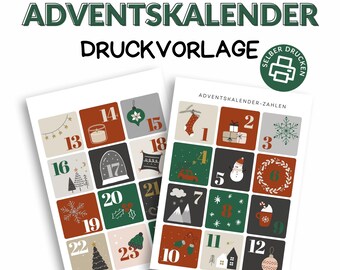 Numbers for Advent calendars | Christmas printables for DIY | Advent calendar numbers for children | Creative Advent season