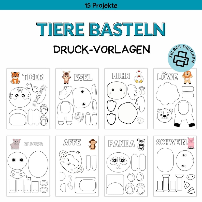 Printable Animal Craft Template for Children | Craft Template for ...