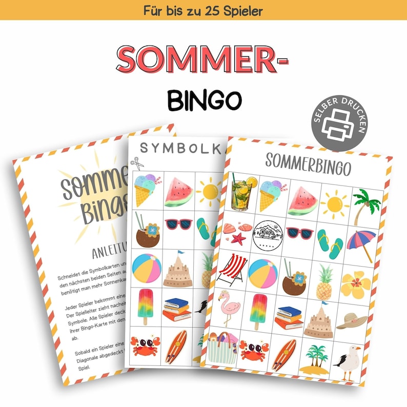 Bingo Spiel für den Sommer