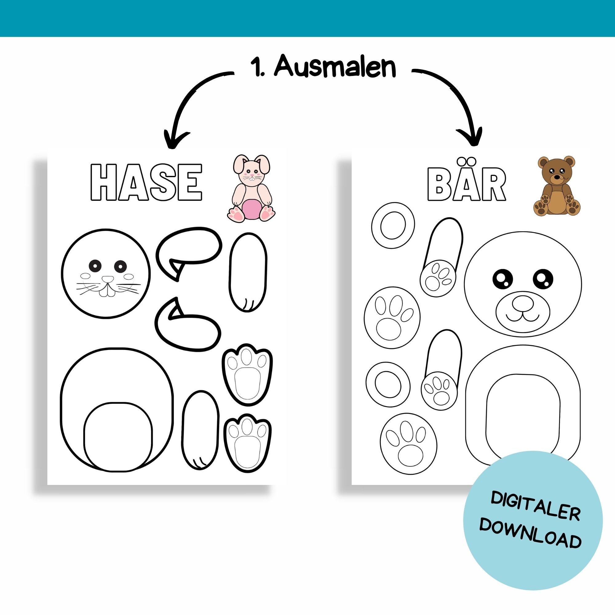 Printable Animal Craft Template for Children | Craft Template for ...
