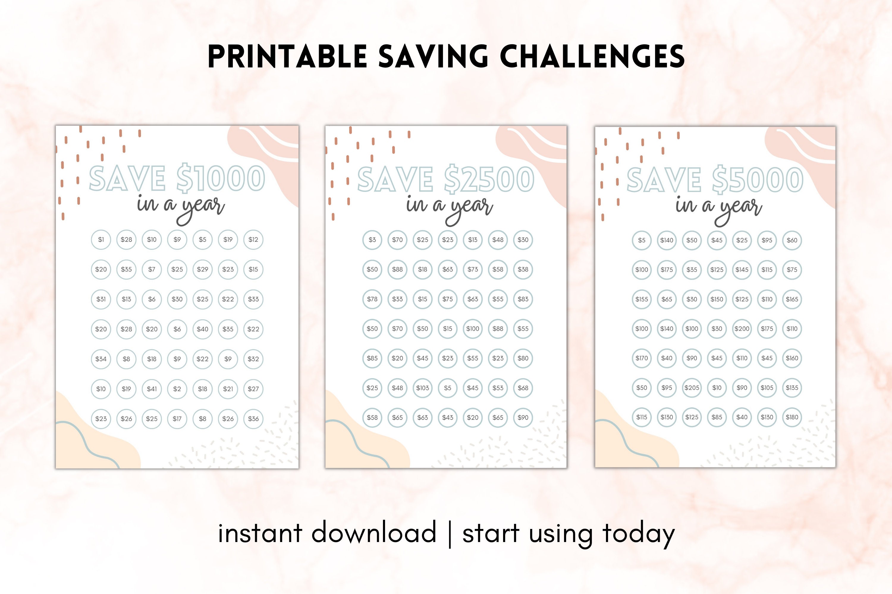 Printable Savings Challenge 1000 Savings Challenge 2500 Etsy Printable Savings Challenge 1000 Savings Challenge 2500 Etsy