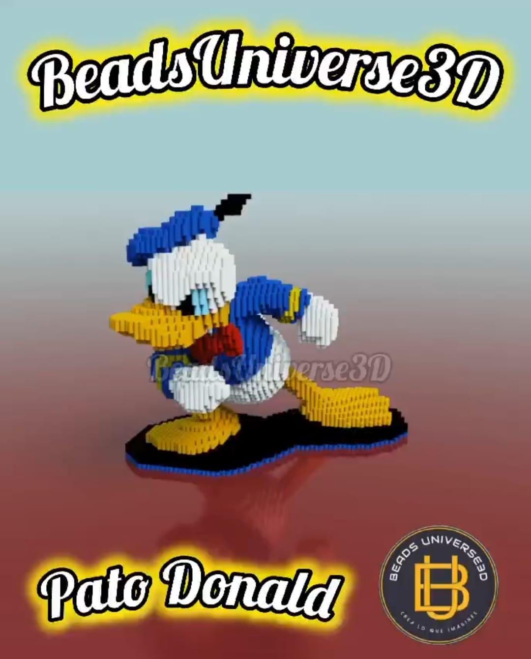 DONALD PATTERN 3D HAMA BEADS - Etsy