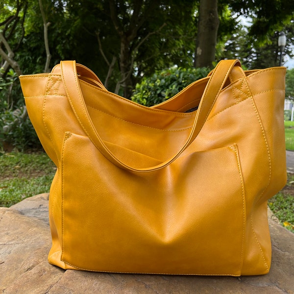 Sac fourre-tout en cuir pour femme, grand sac souple pour ordinateur portable, sac de travail pour ordinateur portable, sac de week-end quotidien, sac à main sac à bandoulière pour fille, cadeau pour maman, cadeau pour mère