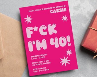 Sarkastischer 40. Geburtstagseinladung: Bearbeitbare Disco DJ Party einladen