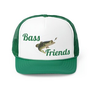 Bass friends Trucker Cap, Fishing hat, fishing, best friends, bass, outdoors, freshwater fish