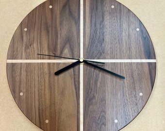Contemporary Walnut and Maple wall clock