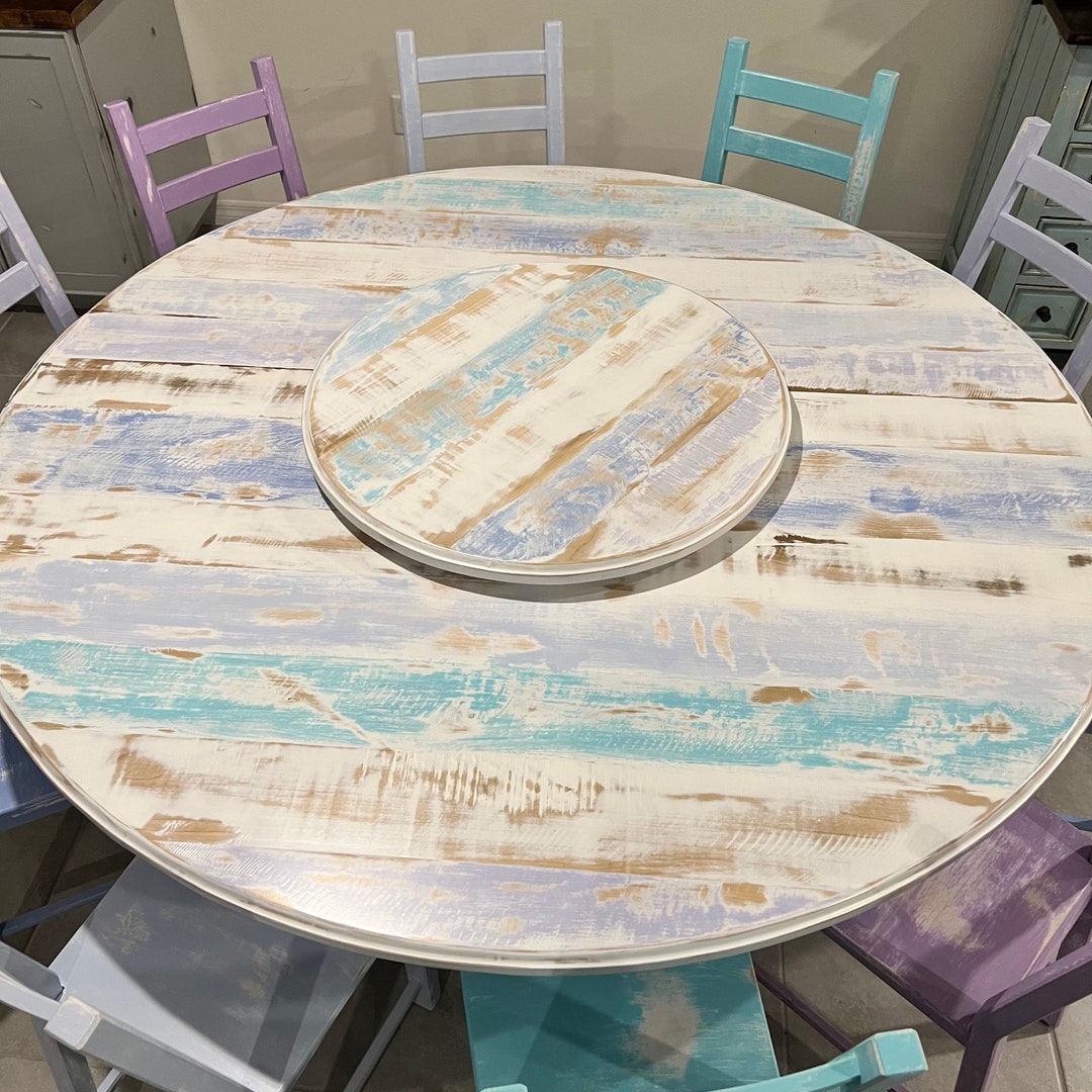 Custom Shabby Chic Round Dining Table Etsy