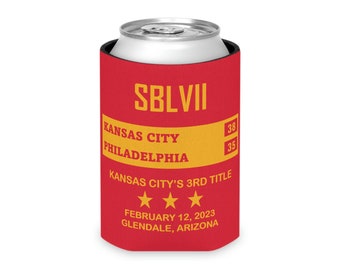 Kansas City Football Commemorative Football Game Koozie SBLVII 2023. Gift for him