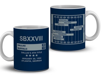 1994 Dallas Cowboys Football Gedenk Super Bowl XXVIII Becher, Sport Neuheit Becher Fußballspiel Kaffeetasse. Geschenk für Ihn