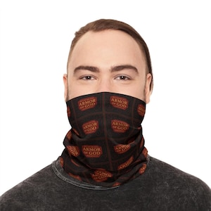 Faith Based Inspired Neck Gaiter Armor of God Design Mask Christian Gift Christian Headwear for Outdoor Sports Sun Protection Everyday Use