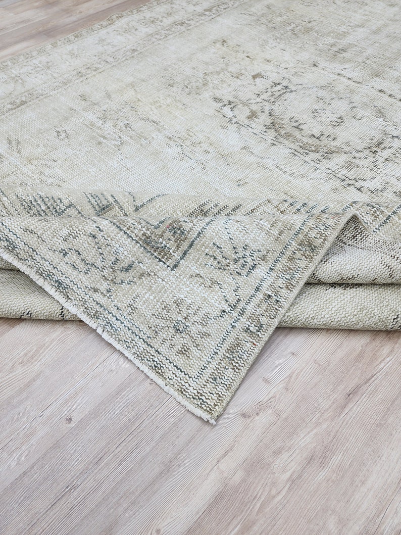 6x9 Turkish Neutral Rug, Turkish Rustic Unique Rug, Hand Made Wool