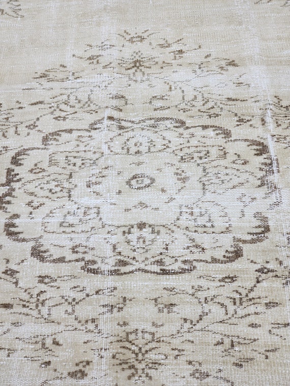 6x9 ラグ、ハンドメイドラグ、6x9 トルコラグ、色あせたラグ、6x9