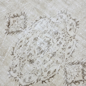 6x8-neutraler Oushak Teppich - Türkischer Boho Teppich- Wohnzimmer Dekor Teppich- Rustikaler neutraler Teppich