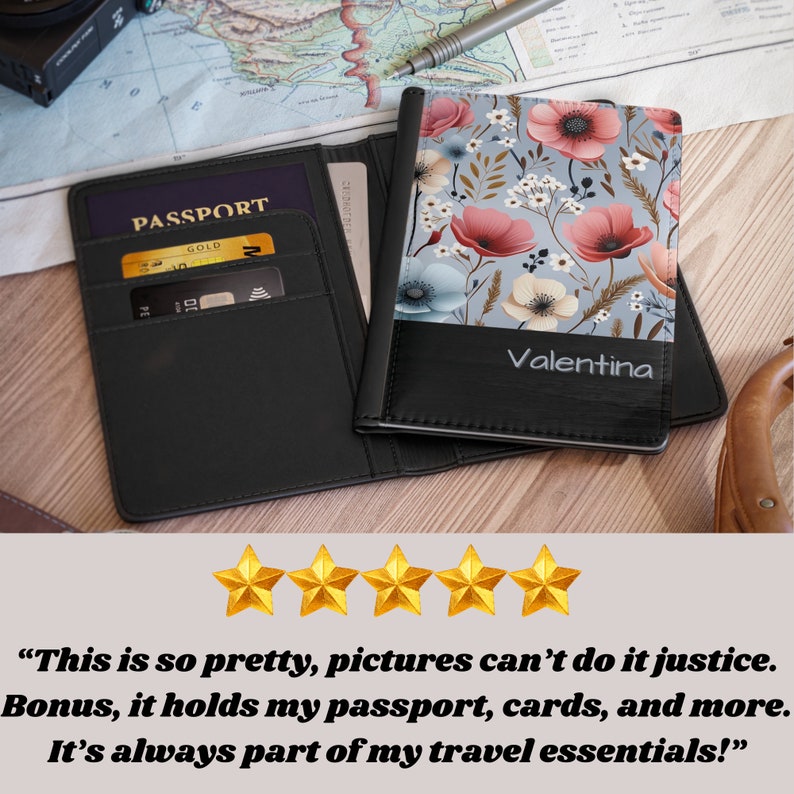 Cherry Blossom Passport Cover, Document Organizer Holder, Colorful