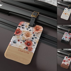 Custom Luggage Tag, Personalizable Luggage ID Tag, Wildflower Tag