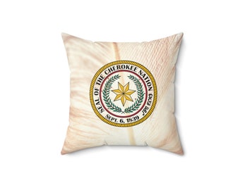 Cherokee Nation Feather Faux Suede Square Pillow